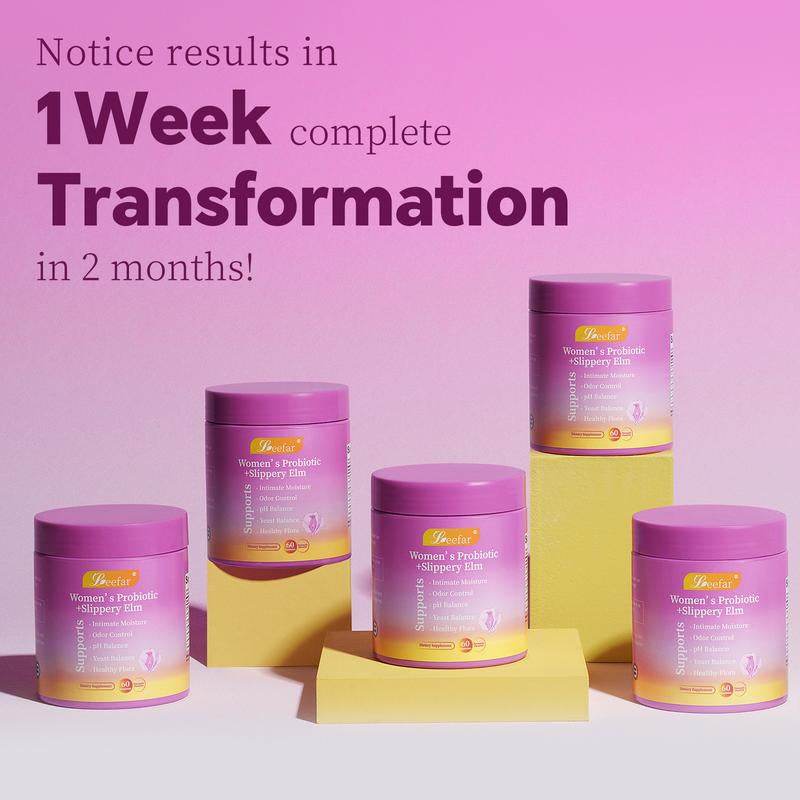 LEEFAR Her Juicy Feminine Probiotics Gummies- All in One Solution with Slippery Elm and Prebiotics&Lactobacillus Probiotic Blend for Women’S Ph Balance and Dryness - Hawaiian Pineapple Gummies 60 Count Probiotics Women