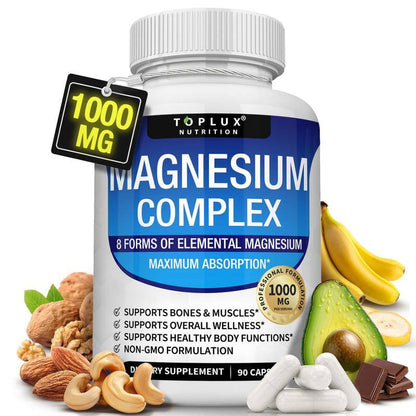 Essential magnesium supplement capsules and powder for health benefits